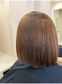 シナジーアルカリ酸熱で艶ボブ
