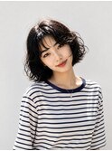小顔ミディアムパーマミディアムデジタルパーマボブパーマ前髪