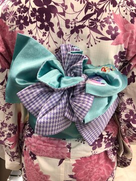 アージュアブンダンティア 浴衣帯（わざわざ美容院でするなら、自分ではできない帯にしたい