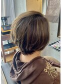 白髪ぼかし 白髪ぼかしハイライト 白髪染め 明るい白髪染め