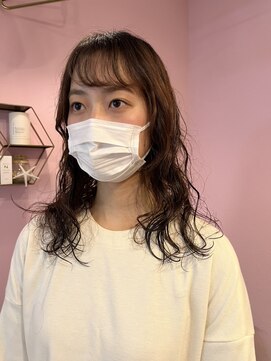 カーサ バイ ハミュウ たまプラーザ(CASA by Humium) 大人可愛いシースルーバングくせ毛風パーマミディ