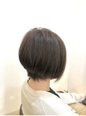 大人可愛い20代30代40代黒髪前下がりショートボブ丸みショート◎