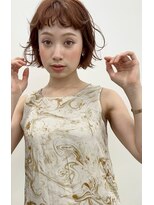 ユニ(uni)&nbsp;ミニボブ/ボブパーマ/前髪パーマ/オレンジブラウン/２０代