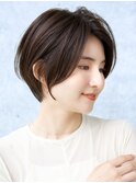 前髪なし小顔ショートボブ30代40代50代 【AIN.表参道】川原大地