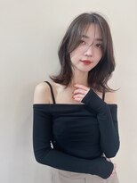 レイヤーカット大人韓国顔まわりレイヤーグレーベージュ