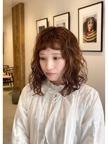 シアン 矢場町店(CYAN.) 伸ばしかけの髪にパーマ×長めボブ