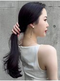 顔周りレイヤーカットくびれヘアミルクティーベージュカラー