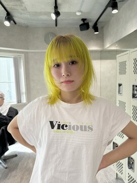 ハイプ(HYPE) 【藤沢横浜】ルーツカラー/ベージュ×イエロー/ウルフレイヤー