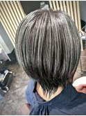 細かめハイライト×白髪ぼかし