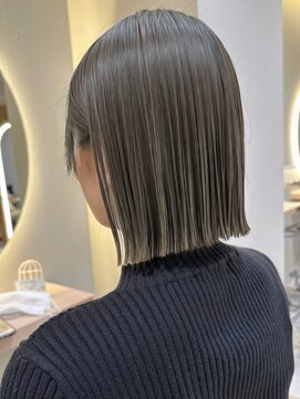 サンド 名古屋(sand) ホワイトグレージュミニウルフデジタルパーマチェリーブラウン