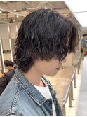 渋谷サーフカール波巻きスパイラルパーマメンズボブウルフカット