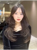 ミニウルフレイヤーカット顔周り前髪韓国ミディアムロング/池袋