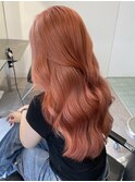 ミルクティーピンクグレージュカラー韓国ミディアムレイヤー