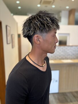 ノート ヘアーサロン(NOTE HAIR SALON) チャラカッコイイホワイトメッシュ×ツイスパ