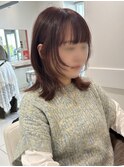 ボブウルフ/レッドカラー【会話控えめ美容師Runa】