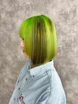 ワンズオゼ 渋谷(ONE's oze)&nbsp;ハイトーン/ダブルカラー/クラゲヘアー/オリーブグレー/小顔/