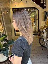 ヘアプレイスソル (HAIR PLACE SoL)&nbsp;ブリーチカラー/ブロンドベージュ/セミロング