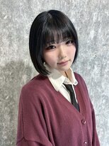 アンジェロ カリノ(Angelo Carino)&nbsp;ボブ/切りっぱなしボブ/黒髪ボブ/ショート/暗髪/前髪