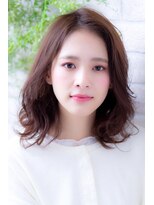 エルデ ナインズ ヘアー スタンド 川口店(elde 9's HAIR STAND)&nbsp;プリカール＆シルキーチョコレートの大人ガーリーモードヘア