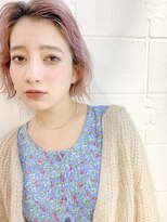 ヘアアンドメイク シークネクスト(HAIR&MAKE SeeK NEXT)&nbsp;【SeeK NEXT】ボブレイヤー　ハイライトカラー　ピンクベージュ
