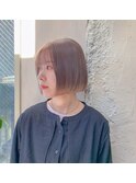 【ALLY 濱田】ミルクティーベージュ×ミニボブ 20代/30代/40代