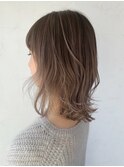 ミディアムバレイヤージュ_斜めバング_ba267621