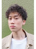 クセ毛風スパイラル/ツーブロックショート/ニュアンスカラー