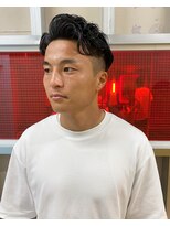 メリケンバーバーショップ トーキョー(MERICAN BARBERSHOP TYO)&nbsp;MEN'SHAIR束感ショート波巻きマッシュパーマハイライト7