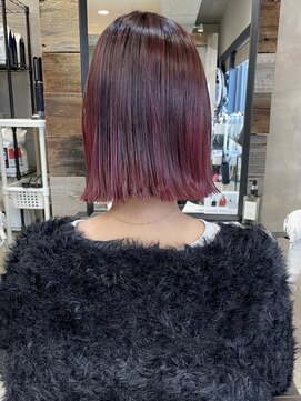 トルネード(TORNADO) 切りっぱなしボブ 美髪 ピンクブラウン くびれボブ M202401115