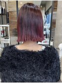 切りっぱなしボブ 美髪 ピンクブラウン くびれボブ M202401115