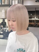 6695シルキーベージュタンバルモリボブ艶髪ハイトーンカラー