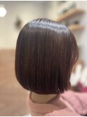 髪質改善ストレート×ミニボブ