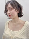 小顔見せくびれボブ外ハネレイヤーボブ切りっぱなしボブ