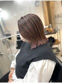切りっぱなし○ハイライト/ピンクベージュ