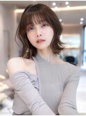 韓国レイヤー顔周りカット透明感カラー髪質改善艶髪シースルー