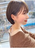 アプリコットオレンジくびれヘアハイライトカラー名古屋ショート