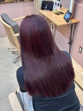 ソトエアンドマーブ 久喜店(SOTOE&marbb) ブリーチ1回～ ワインレッドカラー