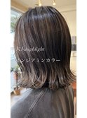 クラゲヘアー　小顔　暗めカラー　デザインカラー　ノンジアミン