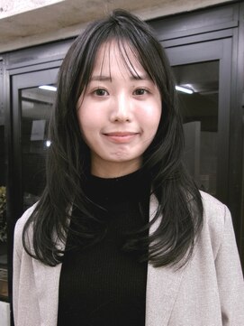 レイヤーカット/ミディアムヘア/髪質改善/縮毛矯正/なんば