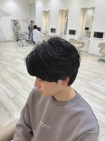 ロンド ラマ 岐阜(Lond bla-ma)&nbsp;センターパート×ニュアンスパーマ毛流れ【Lond伊藤メンズ】