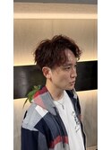 かきあげアップバング×ソフトツイストC×深みレッド(カラー)