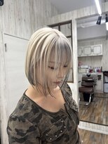 ヘアスタジオワン 藤沢店(HAIR STUDIO ONE)&nbsp;ホワイトブロンド×エンドカラー