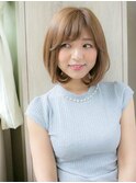 小顔バング グレージュ ハイライト★★