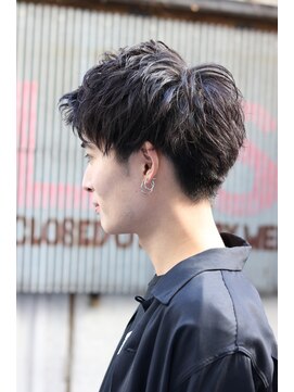 ネイビー(NAVY) 好感度◎ワイルドアップバングビジカジサイドパートショート