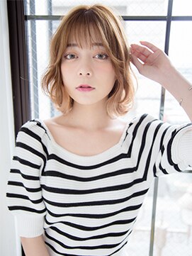 アンジュ ヘアー(Ange hair) アンジュヘアー　ハイトーン波ウェーブボブ