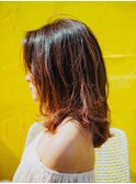 センターパート♪無造作☆ふわミディ