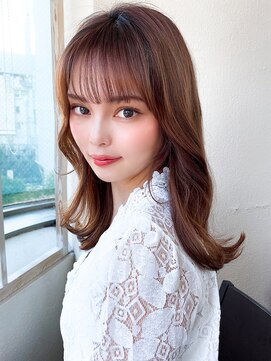 アフロート ディル(AFLOAT D'L) 【eri 】韓国風ヘア ヨシンモリ 透明感カラーセミロング髪型
