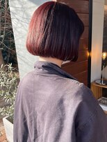 ヘア プロデュース キュオン(hair produce CUEON.) ミニボブ×ワインレッド