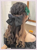 量産型ヘアメ　地雷系ヘアメ　ハーフアップ