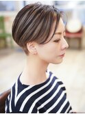 大人可愛い20代30代40代黒髪前下がりショートボブ丸みショート◎